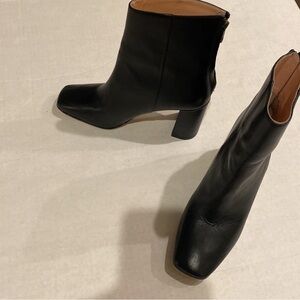 J. Crew Black Heeled Leather Boots